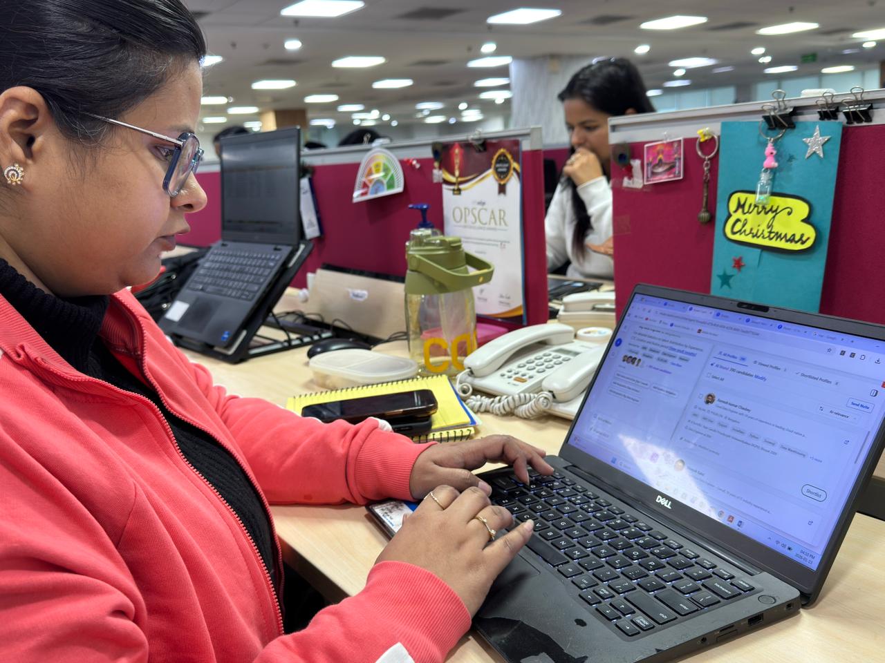 Recruiter sourcing candidates during a shadowing session